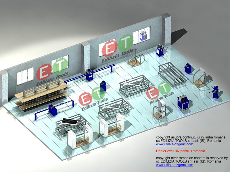 Flux tehnologice atelier PVC 15 - 20 cadre/schimb, utilaje pvc