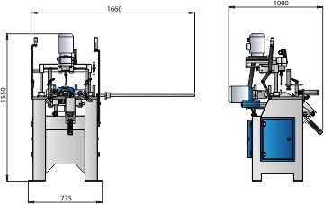 OMRM-118 Pantograf pentru aluminiu si PVC cu 3 motoare - dimensiune